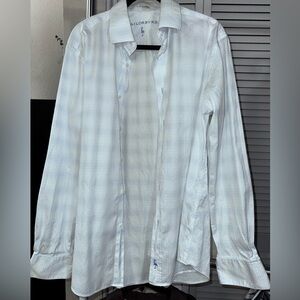 Tailorbyrd Men's White Checkered Shirt - Medium